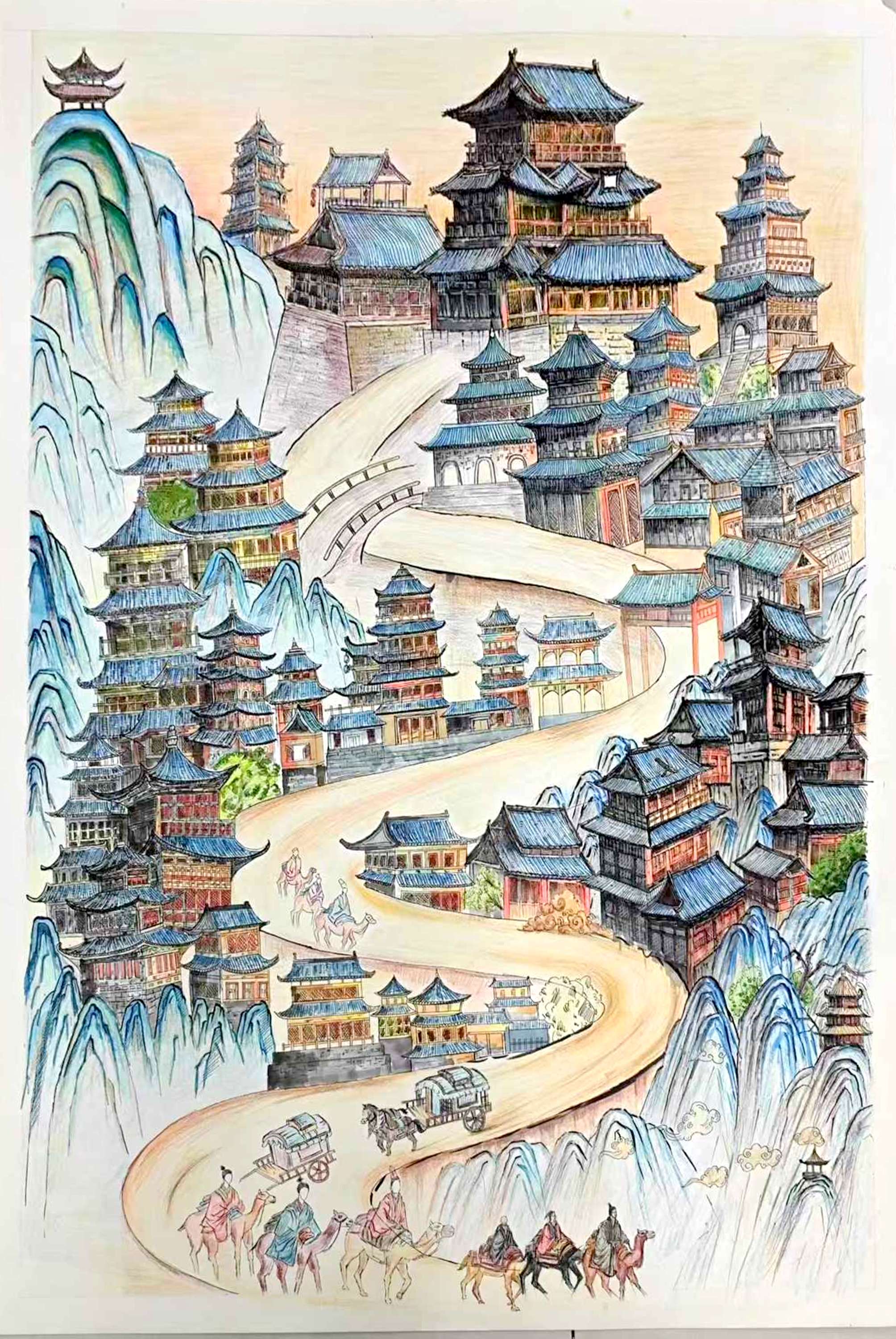 丹青翰墨书千年文脉 青春画笔绘万里河山 ——我校创绘社学子以所学礼赞家国风华
